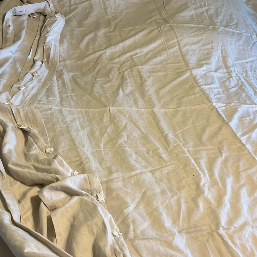 NWT Anthropologie Relaxed Cotton-Linen Duvet Cover Queen Cream color